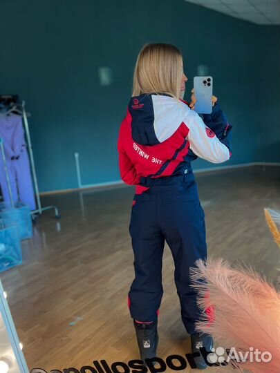 Комбинезон женский красно-синий
