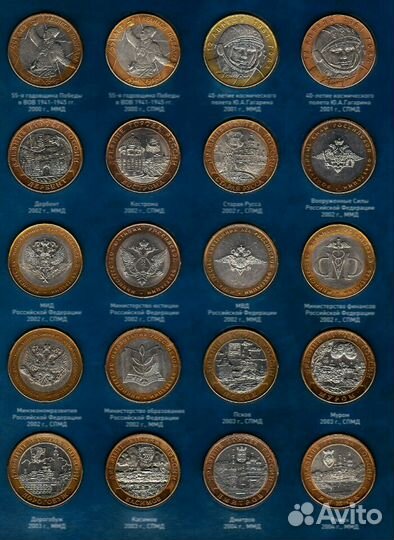 Все Биметаллические 10 рублёвые монеты