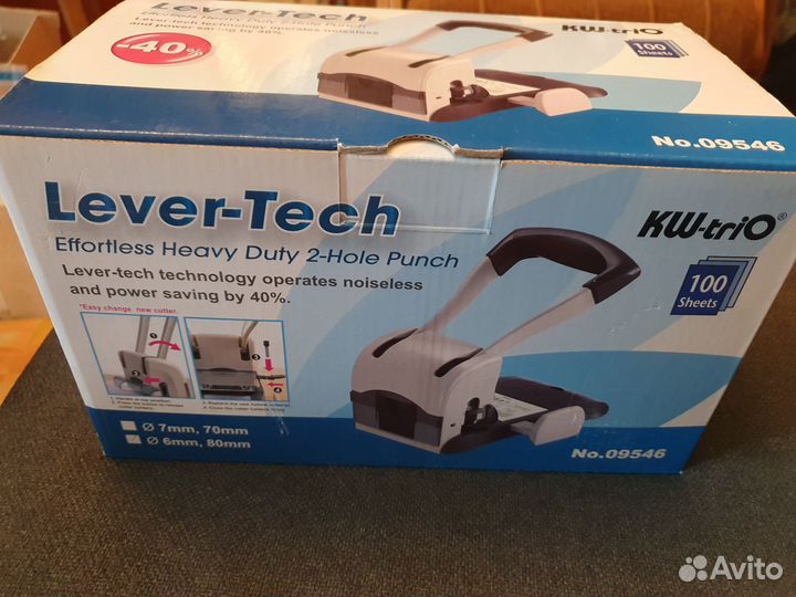 Дырокол KW-triO Lever-Tech Heavy Duty 9546 100л