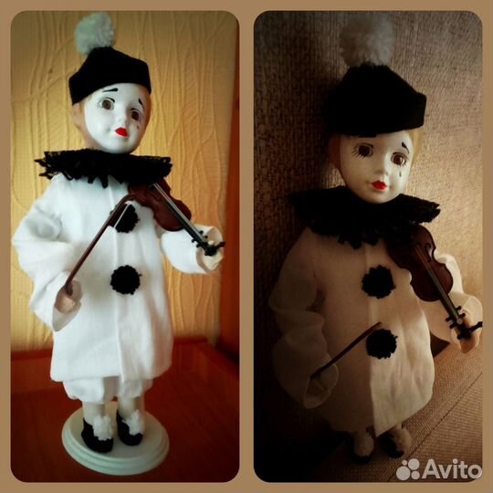 Кукла фарфоровая Пьеро