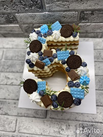 Медовый торт, цифра, сердце, звезда