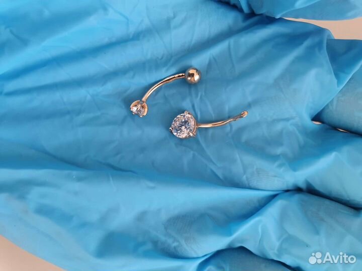 Два золотых пирсинга 585 пробы