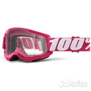 Очки 100% Strata 2 Clear для мотокросса, розовый/б