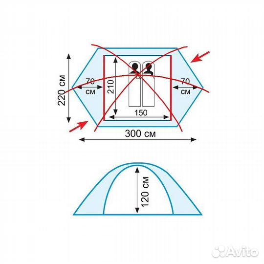 Палатка 2-местная экспедиционная Rock 2 v.2 Tramp