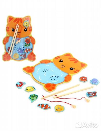 Деревянная игра рыбалка