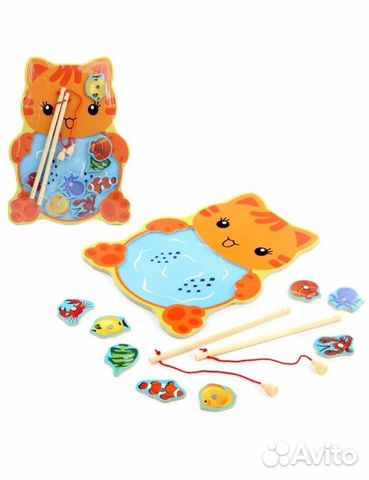 Деревянная игра рыбалка