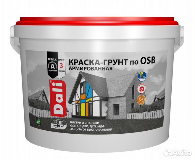 Dali краска-грунт по OSB 12кг. Бесплатная доставка