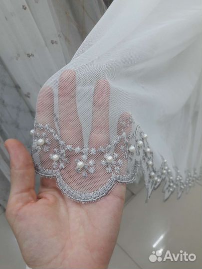 Тюль Царица с бисером