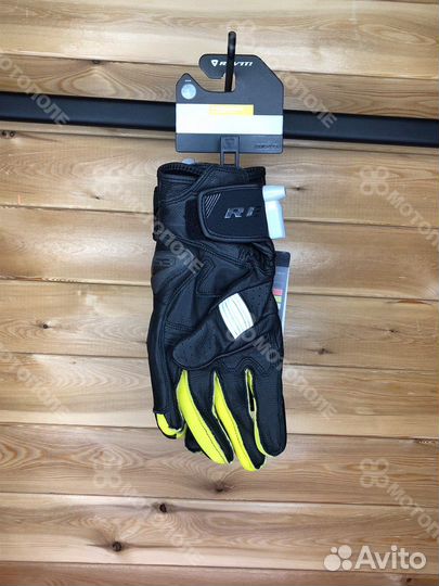 Кожаные мотоперчатки revit Hyperion Black-YelLow