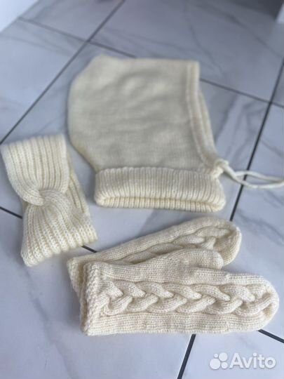 Варежки шапка капор повязка (набор )