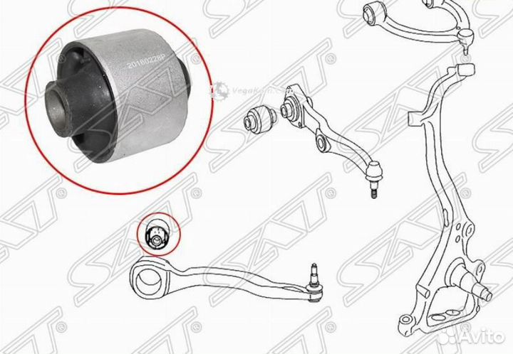 Сайлентблок рычага Mercedes W221 C216 06- STA2213330814