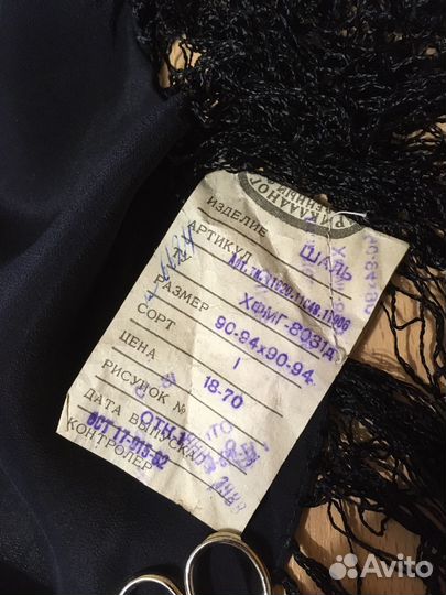 Шаль Платок Шёлк Коллекционная Ручная работа