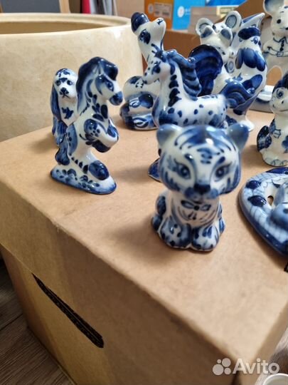 Фигурки животных гжель