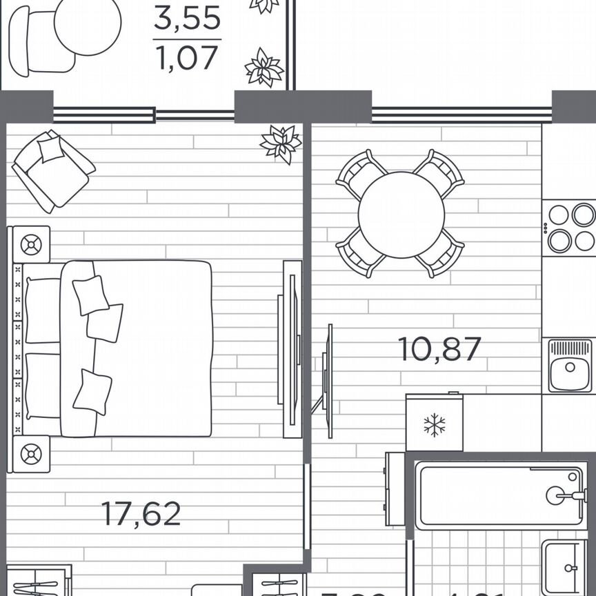 1-к. квартира, 37,4 м², 4/5 эт.