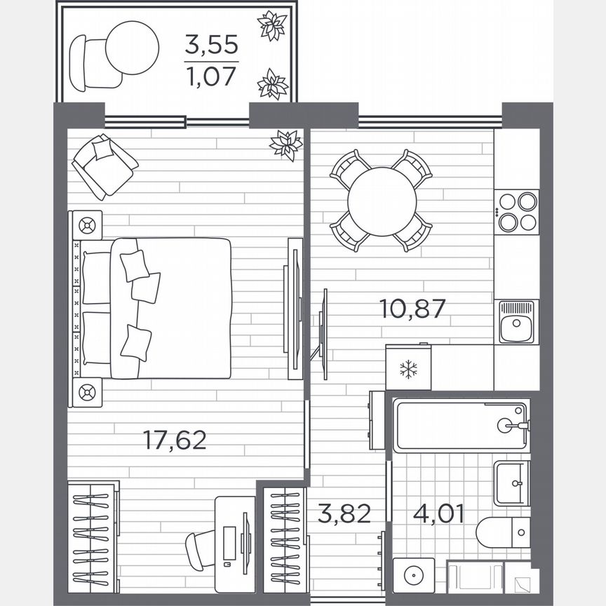 1-к. квартира, 37,4 м², 4/5 эт.