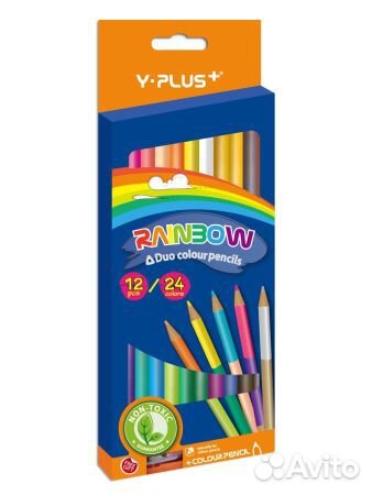 Цветные карандаши Y-Plus Raincox 12шт/24цв+точилка