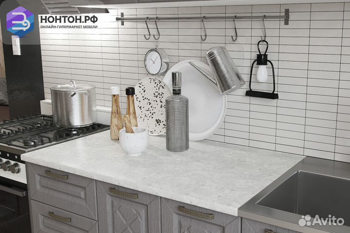 Кухня Агава 1.6 м акация белая / трюфель