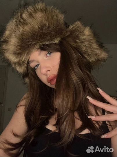 Шапка ушанка меховая y2k sk8 opium