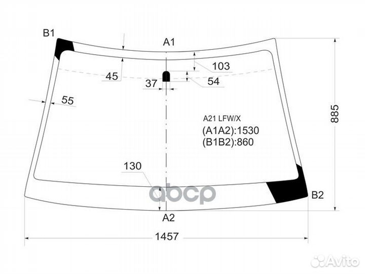 Стекло лобовое Chery Fora A21 06-10 / Vortex Es
