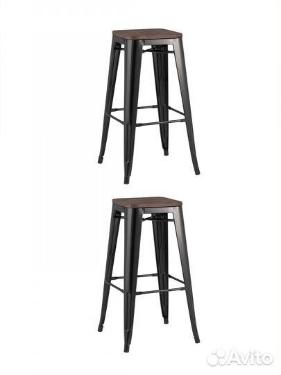 Стул барный tolix wood черный глянцевый 2 шт