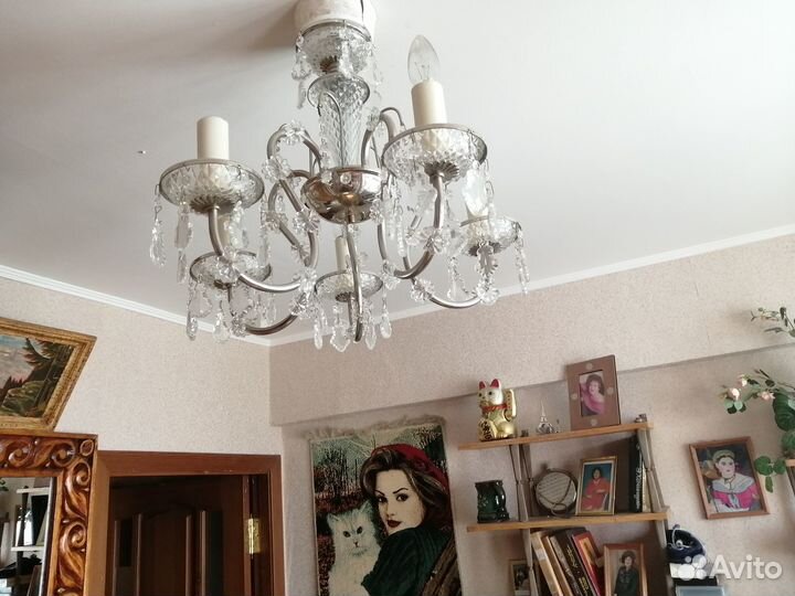 Люстра хрустальная времен СССР чехия