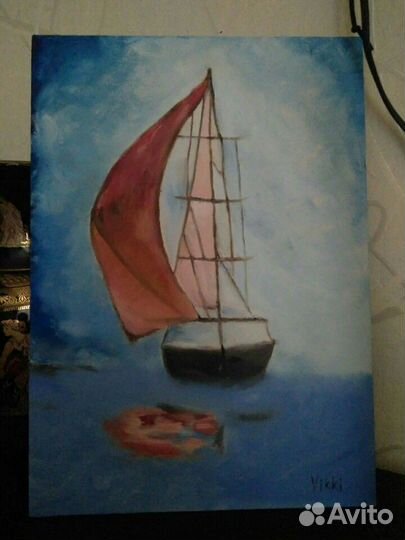 Парусник картина маслом # фен шуй