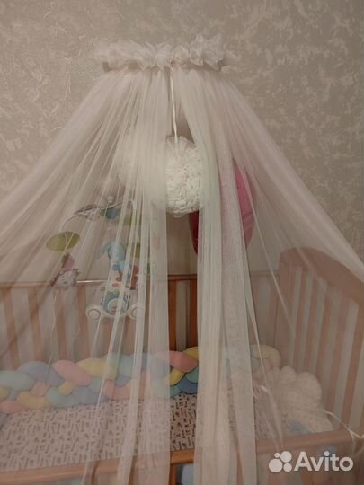 Балдахин 9 метром, 2 шикарный помпона + держатель