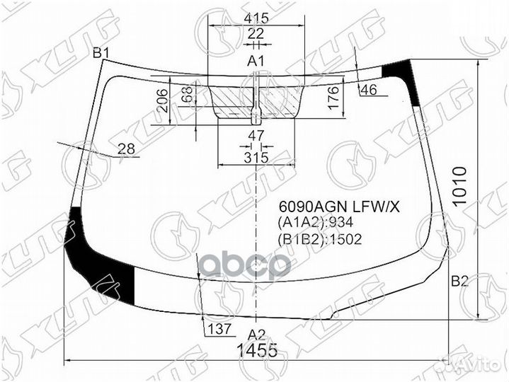 Стекло лобовое Nissan Almera 12-19 6090AGN LFW/X