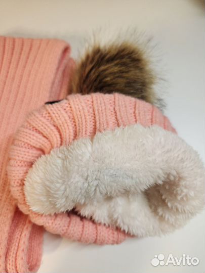 Детская шапка с шарфом