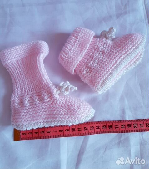 Пинетки нежные вязаные/сапожки/тапочки детские