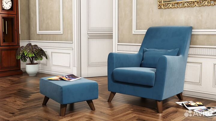 Кресло и пуф