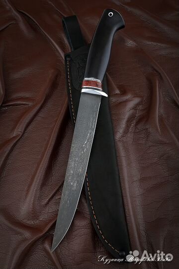 Филейный нож Касатка большая х12мф акрил красный