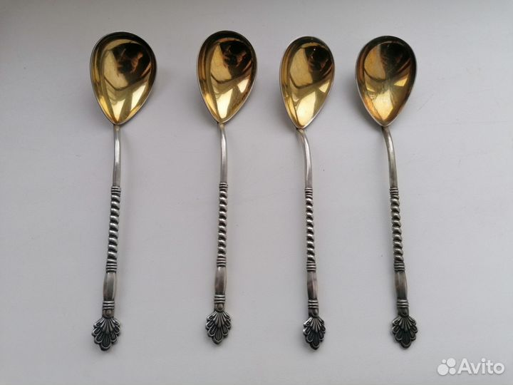 Серебряные ложки СССР эмаль