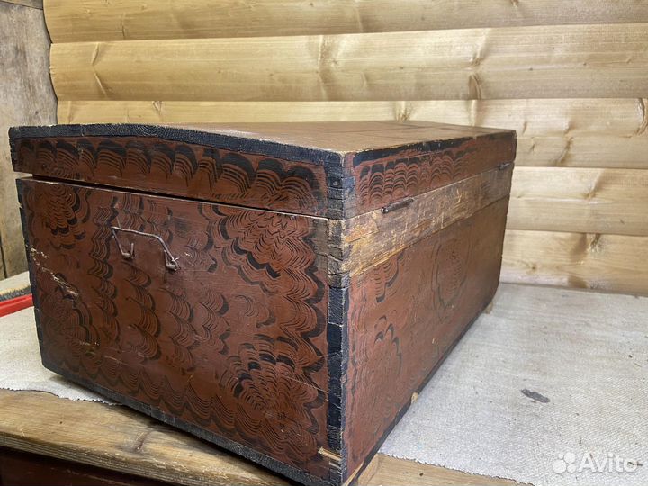 Сундук 5 Красный С Ракушками Расписной