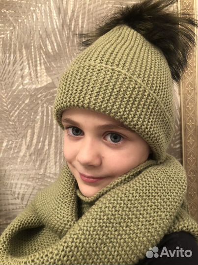 Новый Комплект шапка и снуд