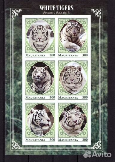 Мавритания, 2018. Фауна, тигры (2 мл)