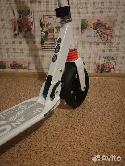 Самокат Scooter Urban Белый с ручным дисковым торм