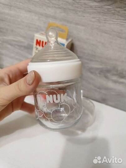 Бутылочка стеклянная Нук (новая) 120 мл