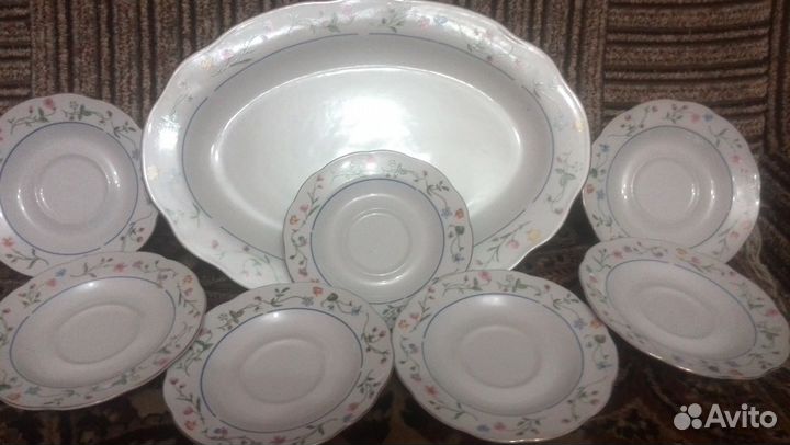 Чайная пара золотой дракон,посуда тарелки Китая