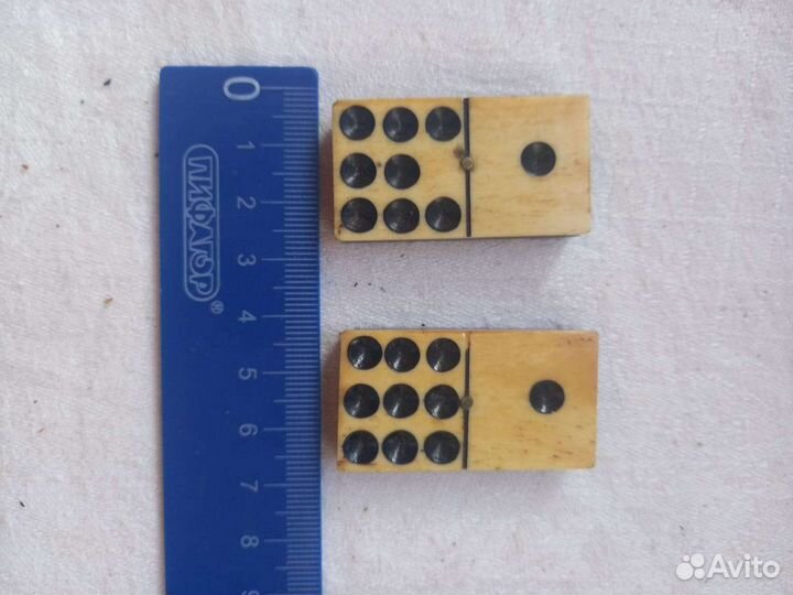 Старинное 55 штук домино, кость