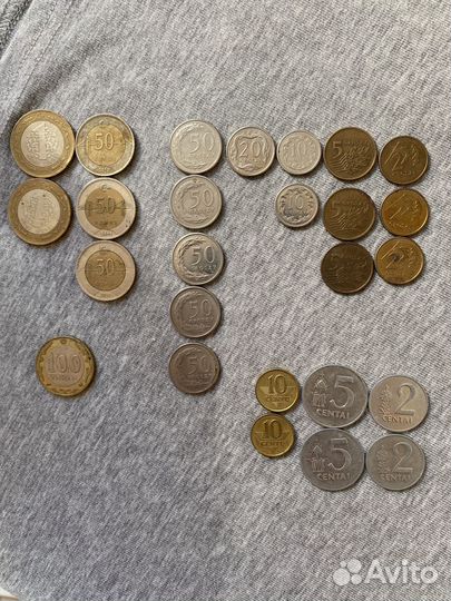Монеты Литва, Польша, Турция, Казахстан за все