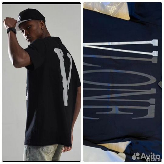 Vlone vlte17SS007 M футболка черная