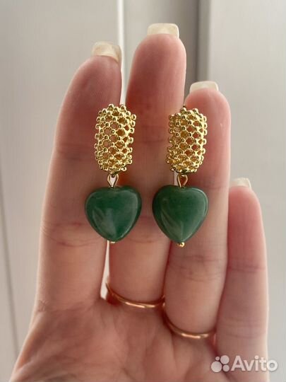 Серьги с зеленым авантюрином