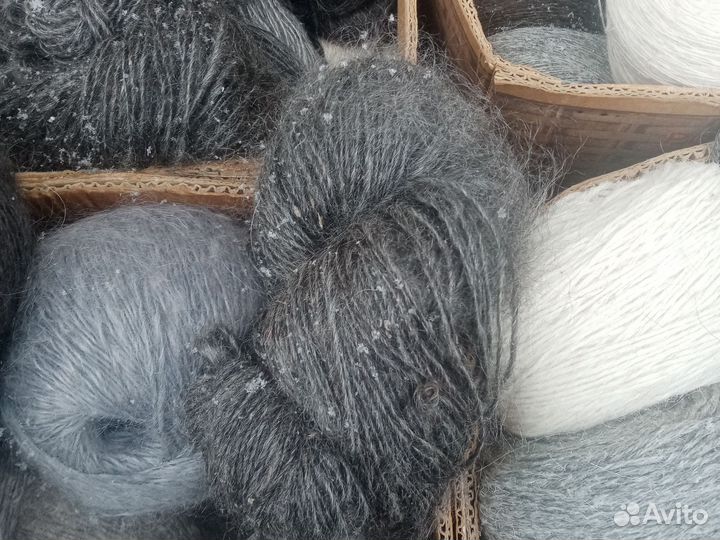 Пряжа пуховая и шерстяная, верблюжья