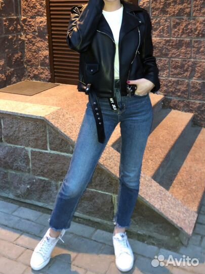 Джинсы zara синие скини средняя посадка