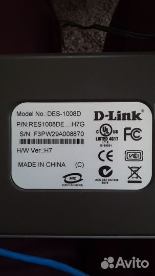 Коммутатор D-link DES-1008D