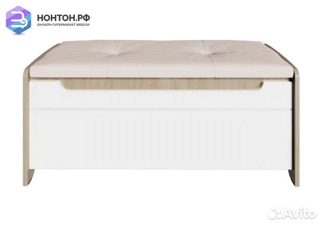 Банкетка Палермо-3 ясень шимо светлый / белый глян