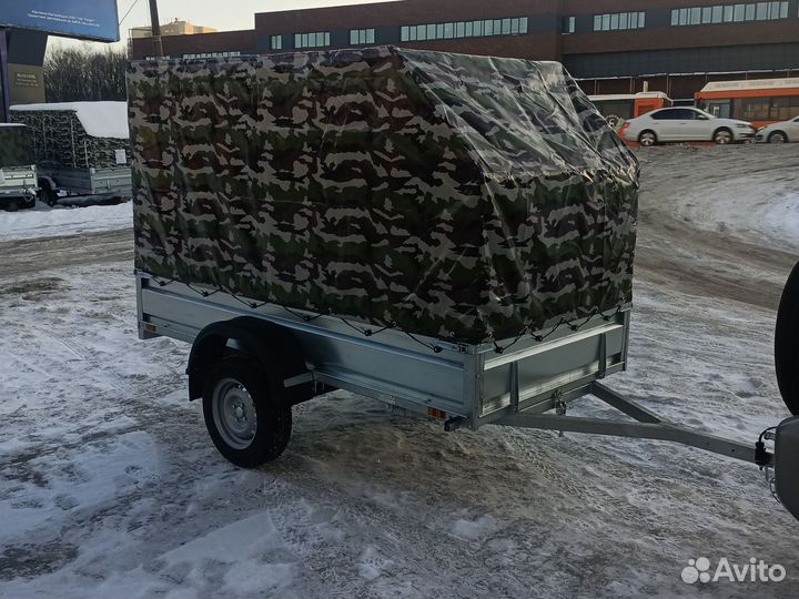 Прицеп 2,5 метра с тентом Камуфляж. Скос