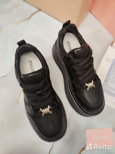 Кеды miu miu на платформе кожа (36-40)