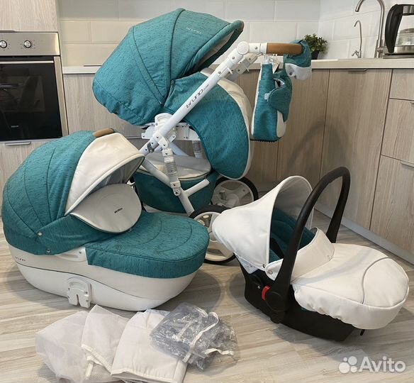 Коляска Riko Bruno Luxe 3 в 1 Малахит